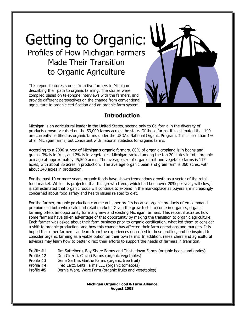 Getting to Organic: Michigan Farmers Transition to Organic Agriculture