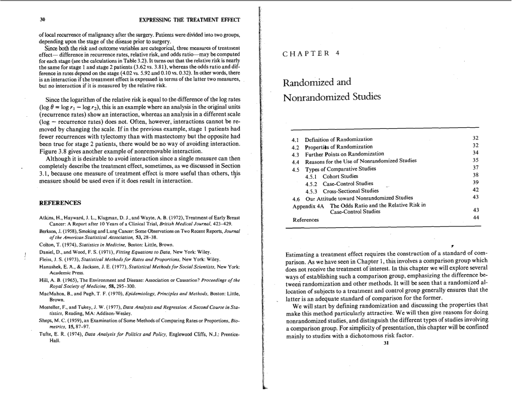 Randomized and Nonrandomized Studies 4.2 Properties of Randomization 33