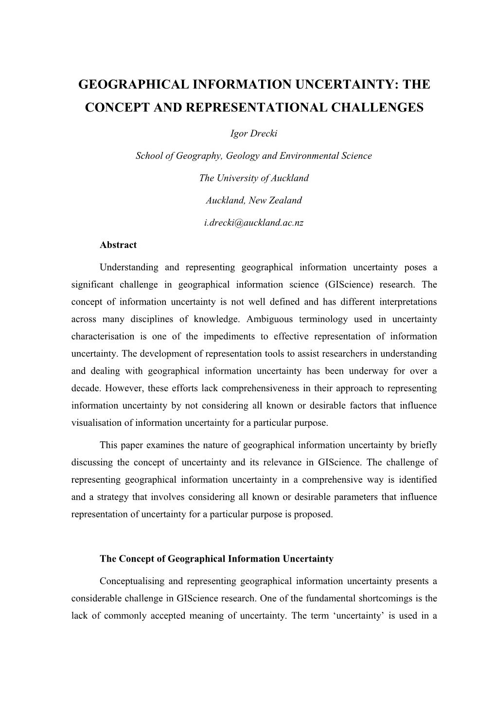 Doctoral Thesis Research Proposal Igor Drecki