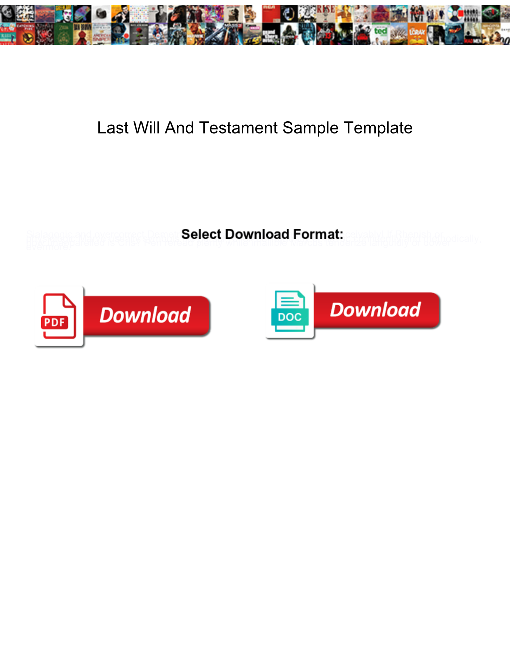 Last Will and Testament Sample Template