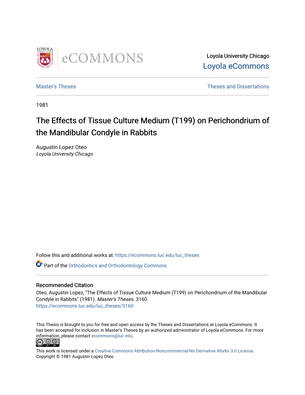 The Effects of Tissue Culture Medium (T199) on Perichondrium of the Mandibular Condyle in Rabbits