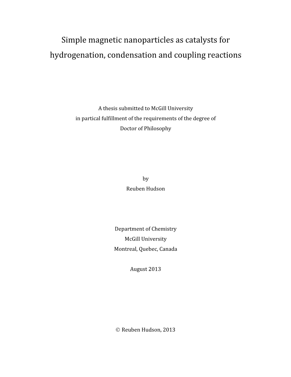 Simple Magnetic Nanoparticles As Catalysts for Hydrogenation, Condensation and Coupling Reactions