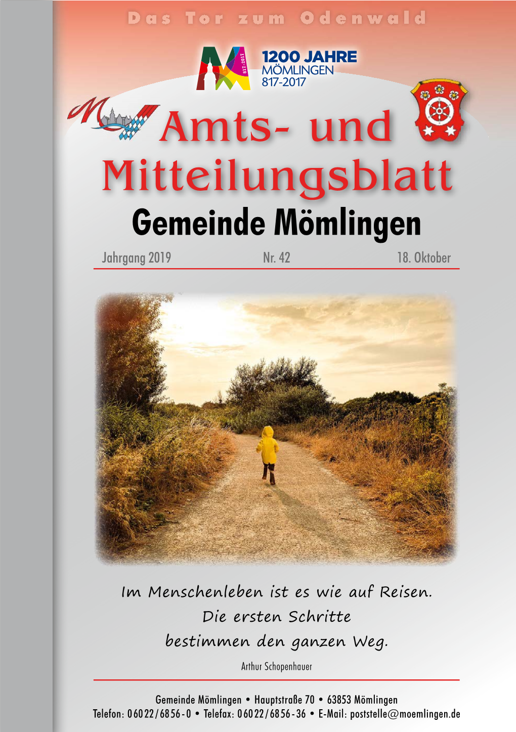 Amts- Und Mitteilungsblatt Gemeinde Mömlingen Jahrgang 2019 Nr