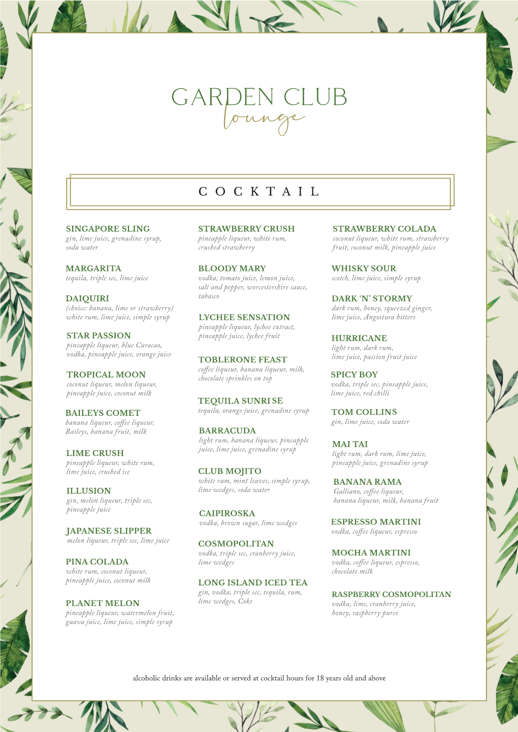 Garden Club Lounge Cocktail Menu HI-Res Page 2 Copy