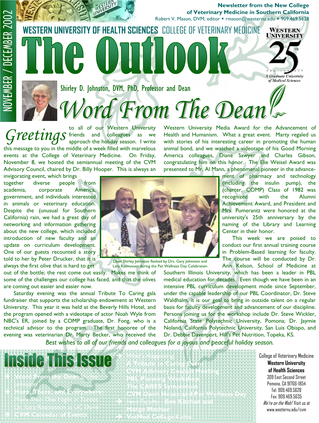 Newsletter College of Veterinary Medicine, October 2002