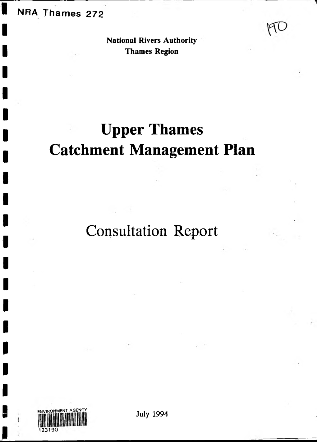 Upper Thames Catchment Management Plan