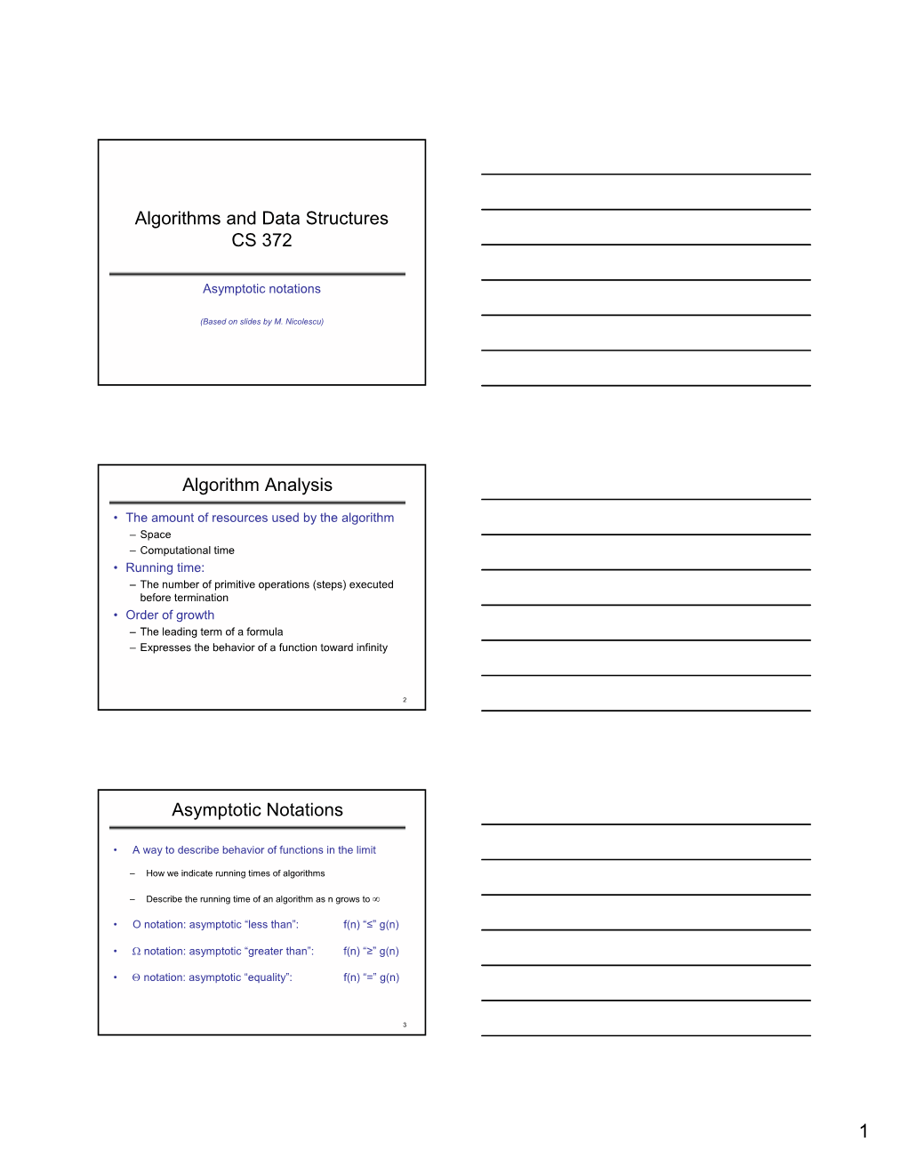 Algorithms and Data Structures CS 372