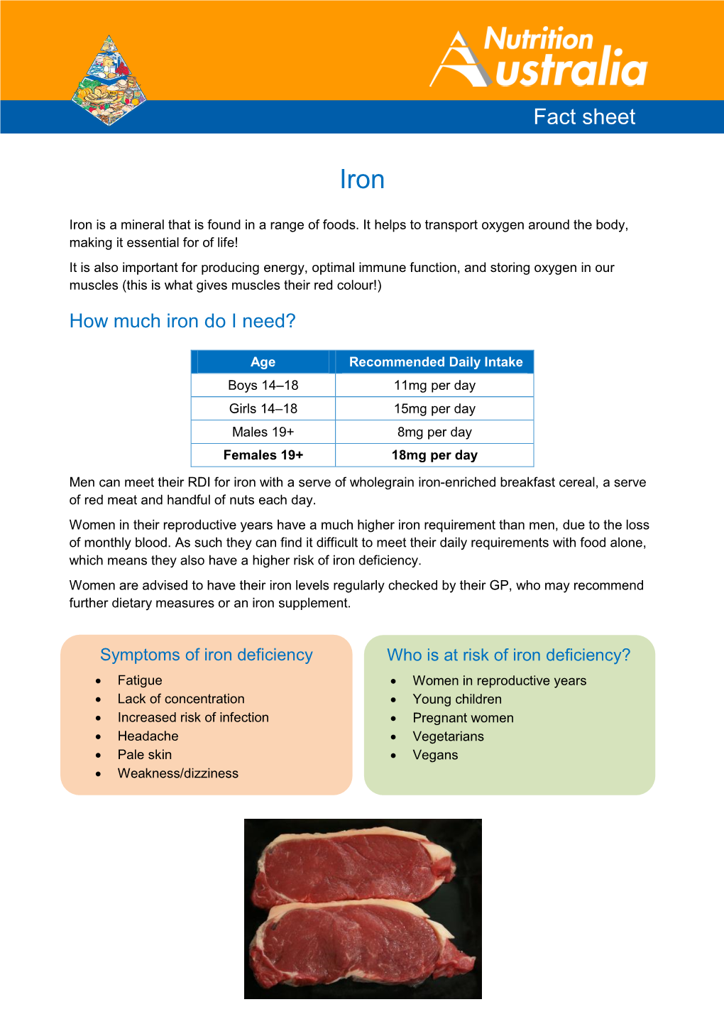 Iron – Fact Sheet