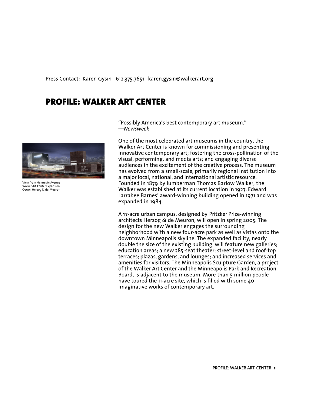 Profile: Walker Art Center