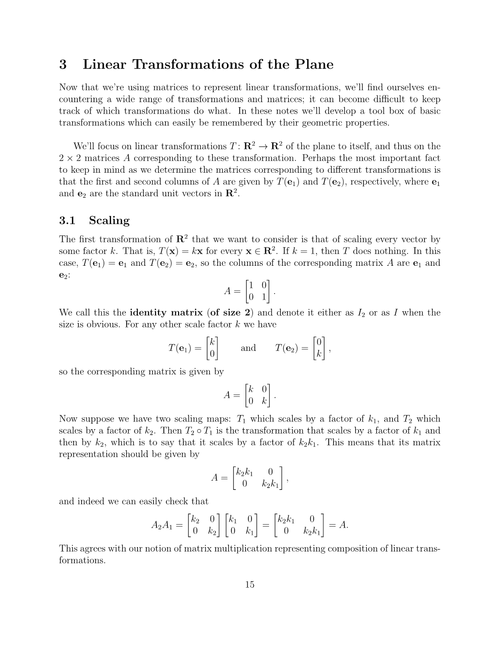 3 Linear Transformations of the Plane