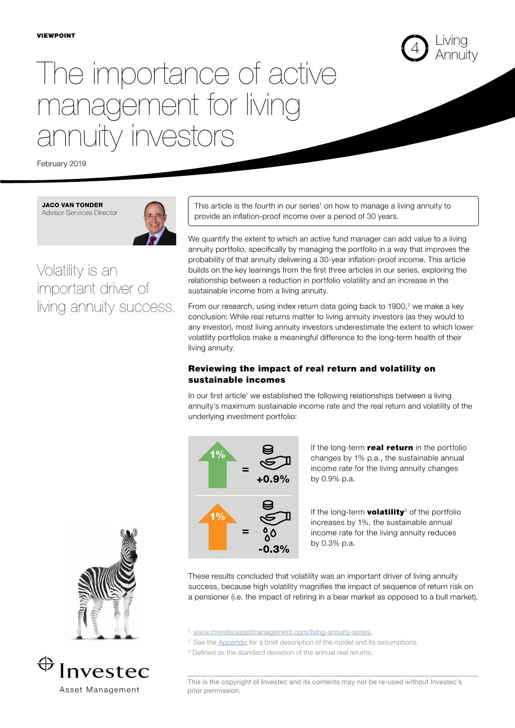 The Importance of Active Management for Living Annuity Investors February 2019