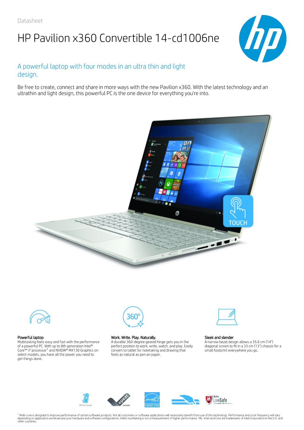 HP Pavilion X360 Convertible 14-Cd1006ne