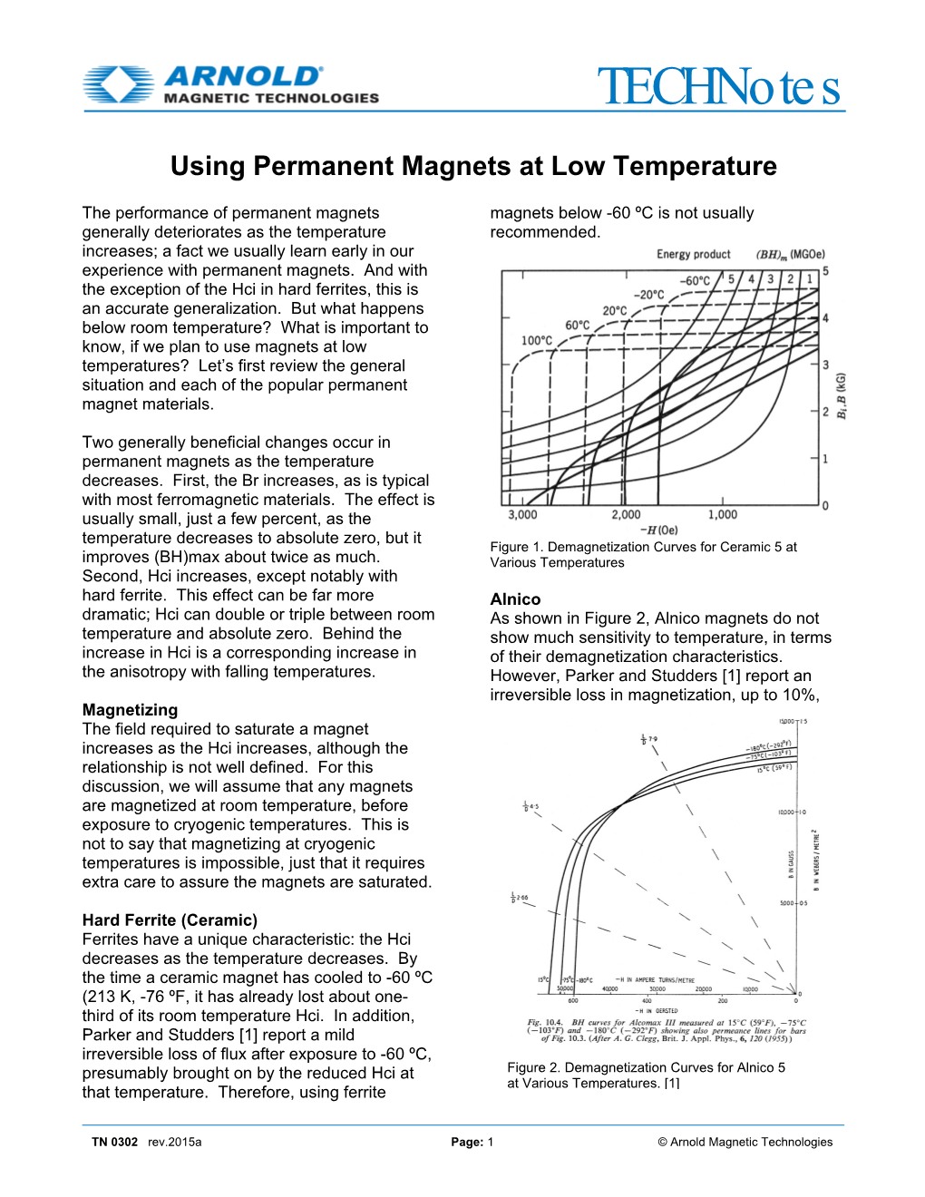 Using Permanent Magnets at Low Temperature