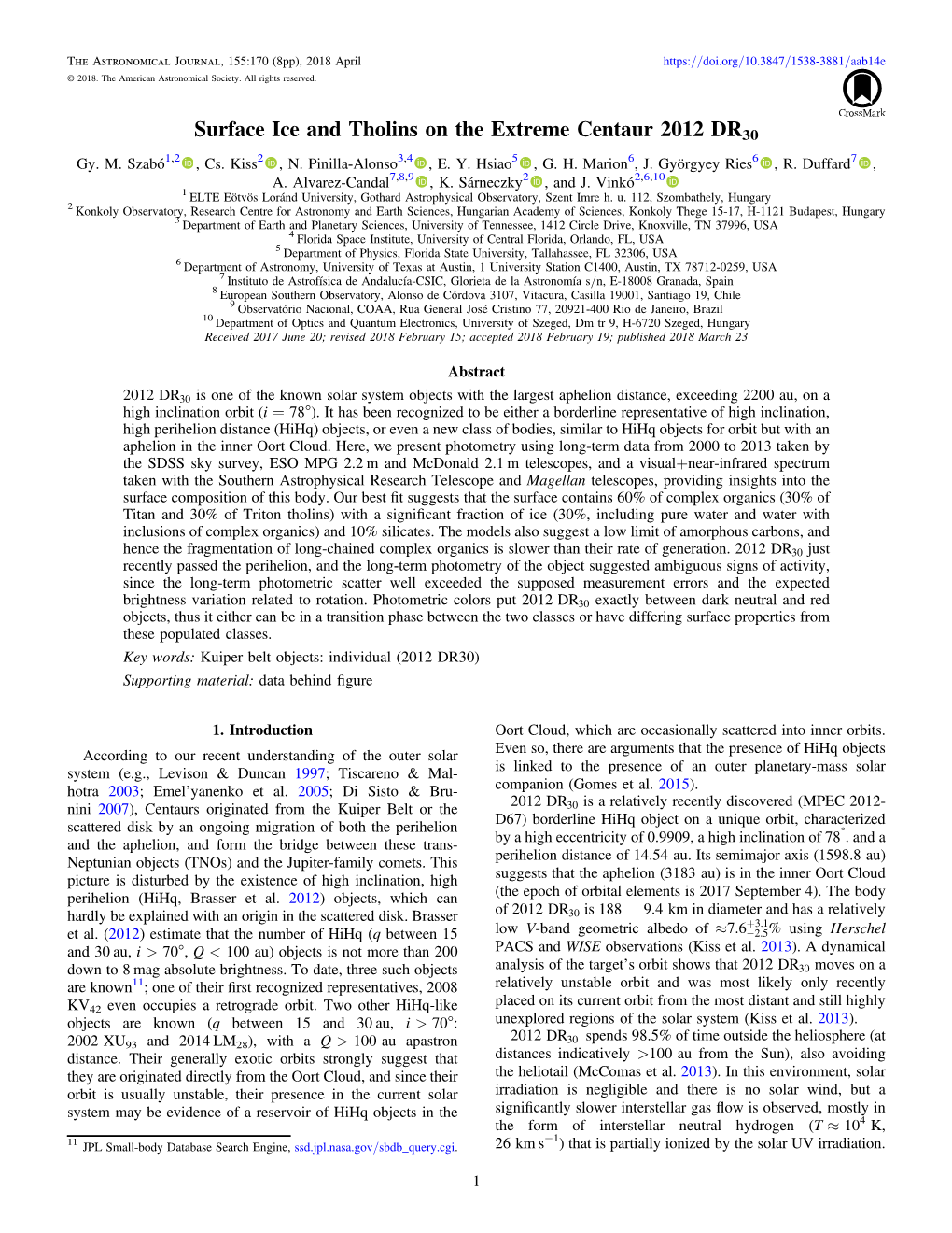 Surface Ice and Tholins on the Extreme Centaur 2012 DR30 Gy