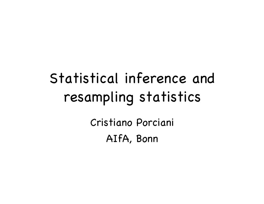 Statistical Inference and Resampling Statistics