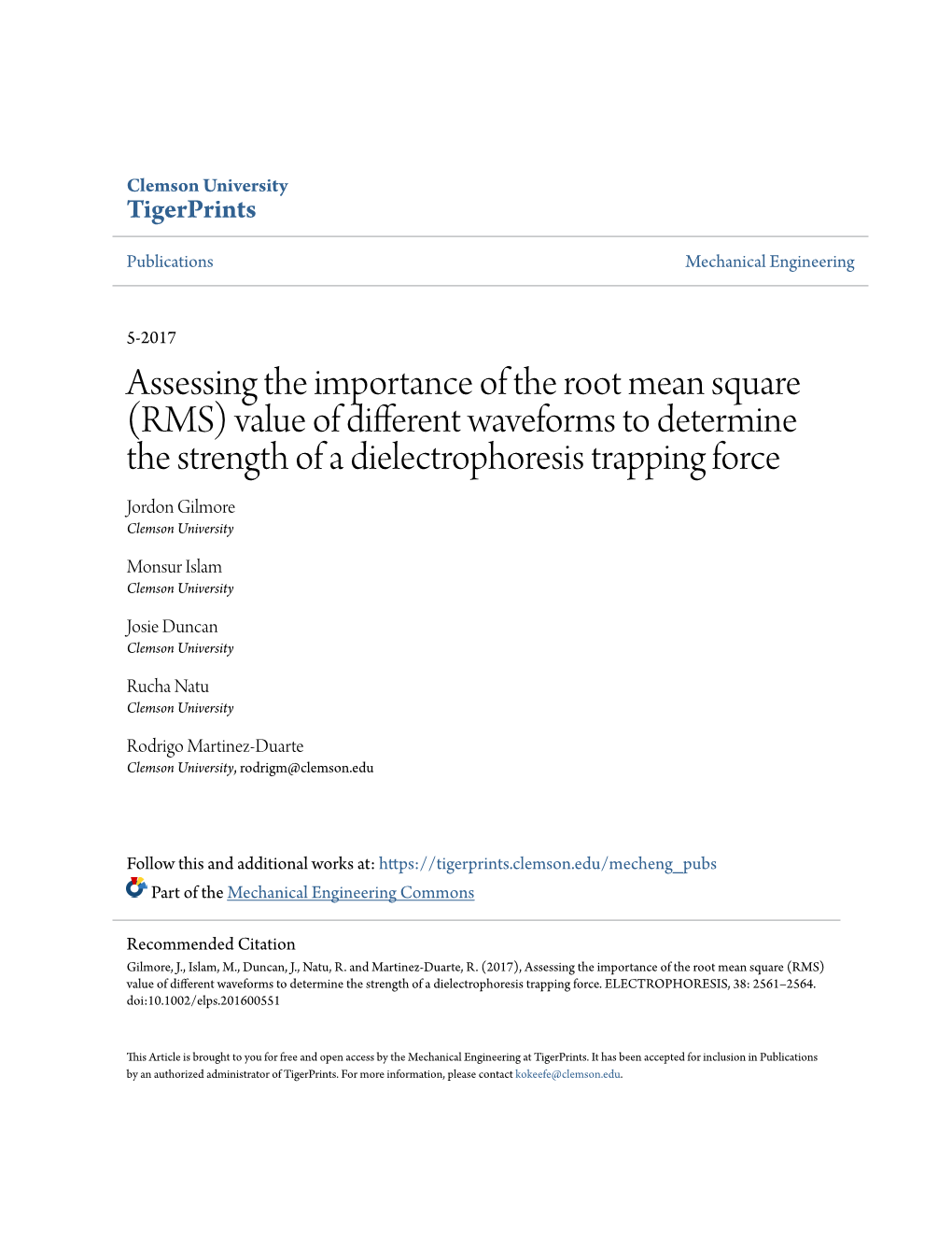 Assessing the Importance of the Root Mean Square (RMS)