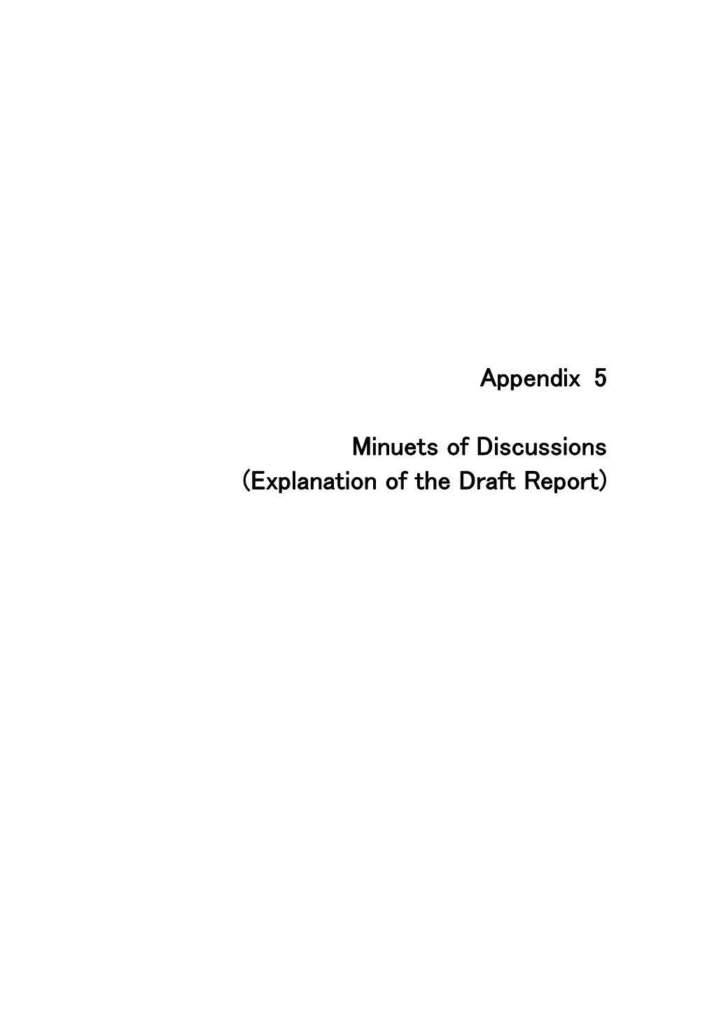Appendix 5 Minuets of Discussions (Explanation of the Draft Report)