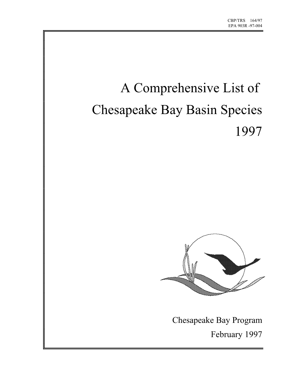 A Comprehensive List of Chesapeake Bay Basin Species 1997