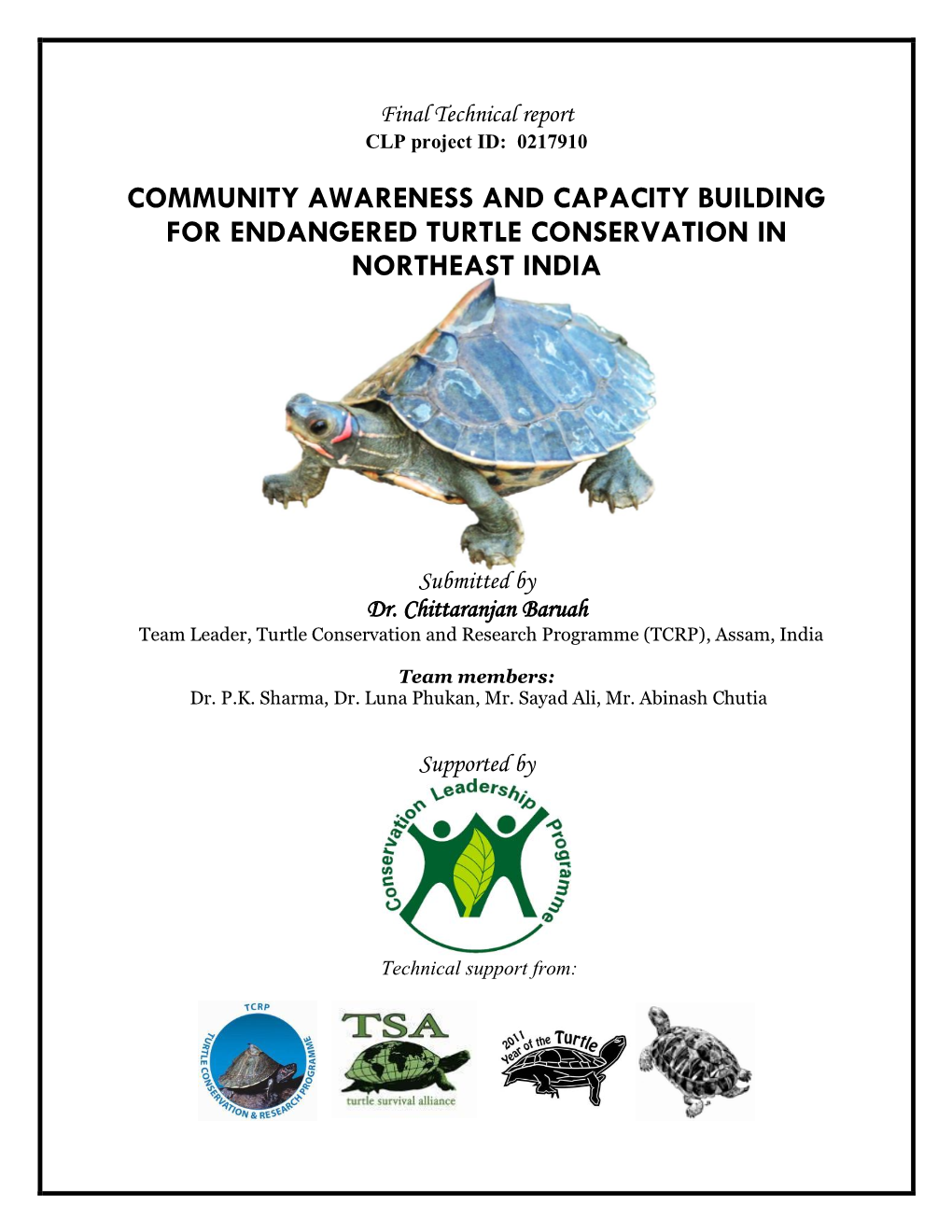 Community Awareness and Capacity Building for Endangered Turtle Conservation in Northeast India