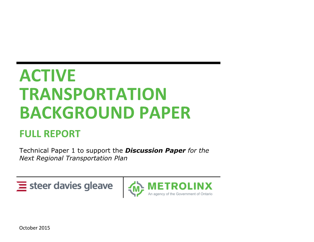 Active Transportation Background Paper Full Report