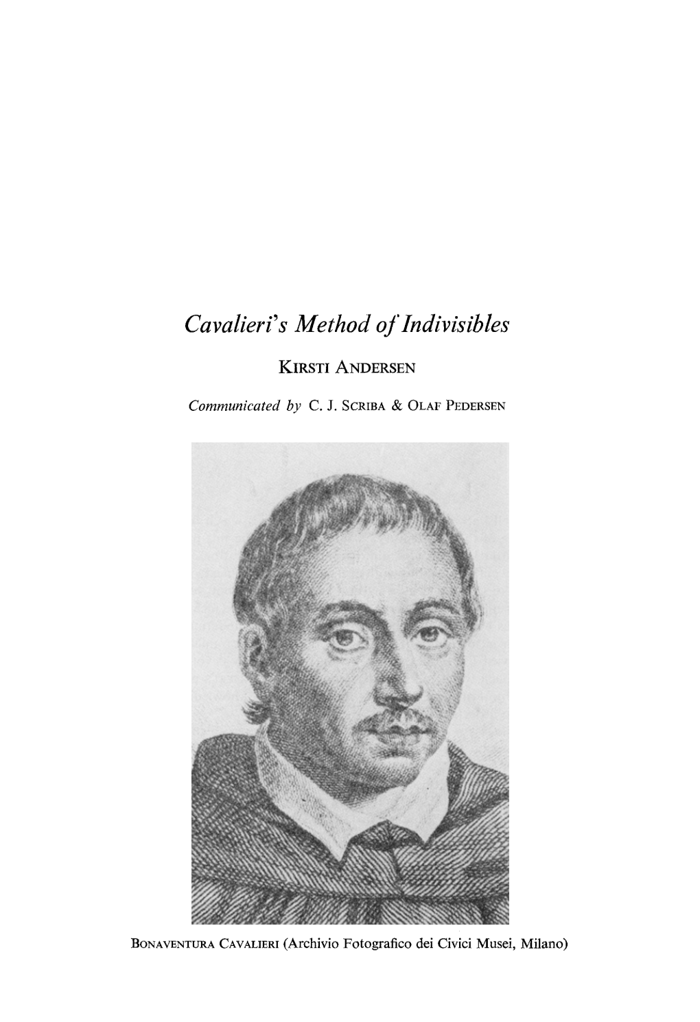 Cavalieri's Method of Indivisibles