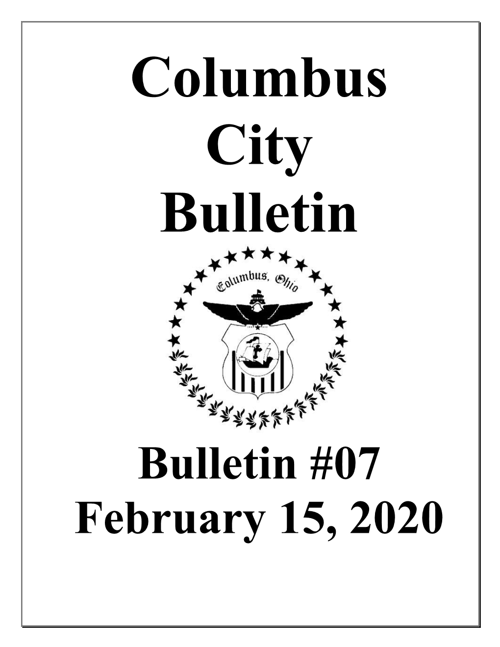 Bulletin #07 February 15, 2020