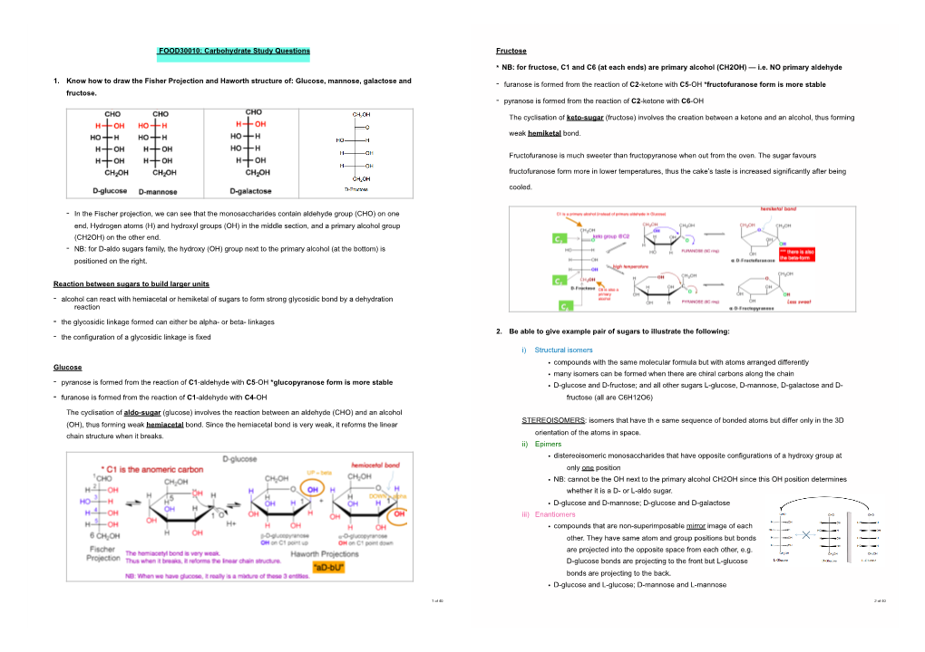 FOOD300010 Revision Questions