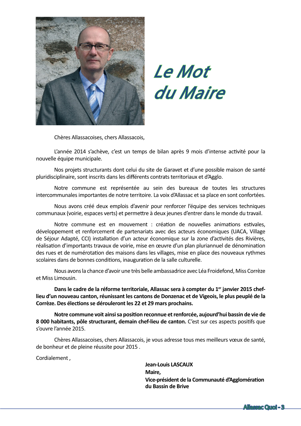 Le Mot Du Maire