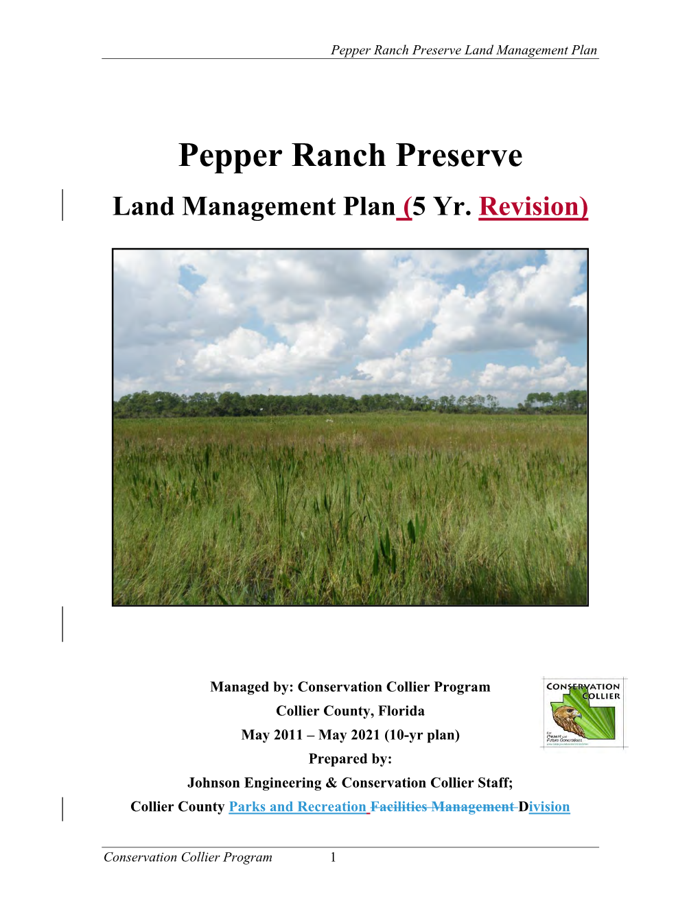 Pepper Ranch Preserve Land Management Plan