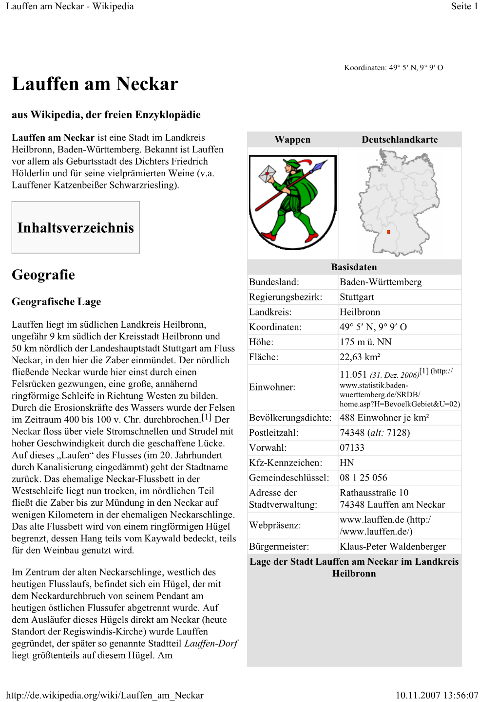 Lauffen Am Neckar - Wikipedia Seite 1