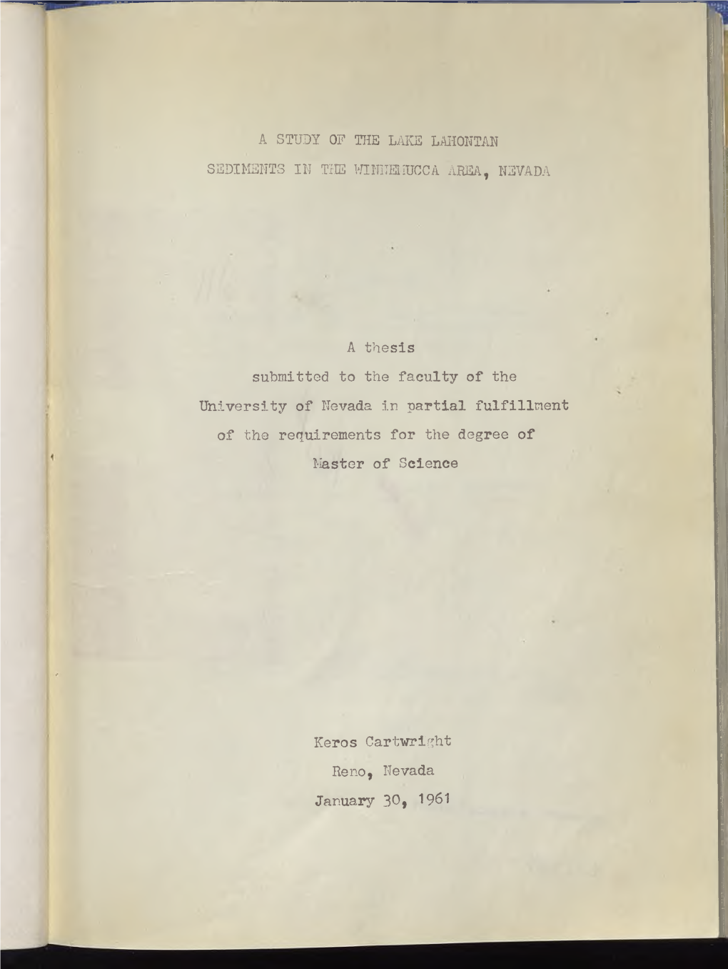 A Study of the Lake Lahontan Sediments in The