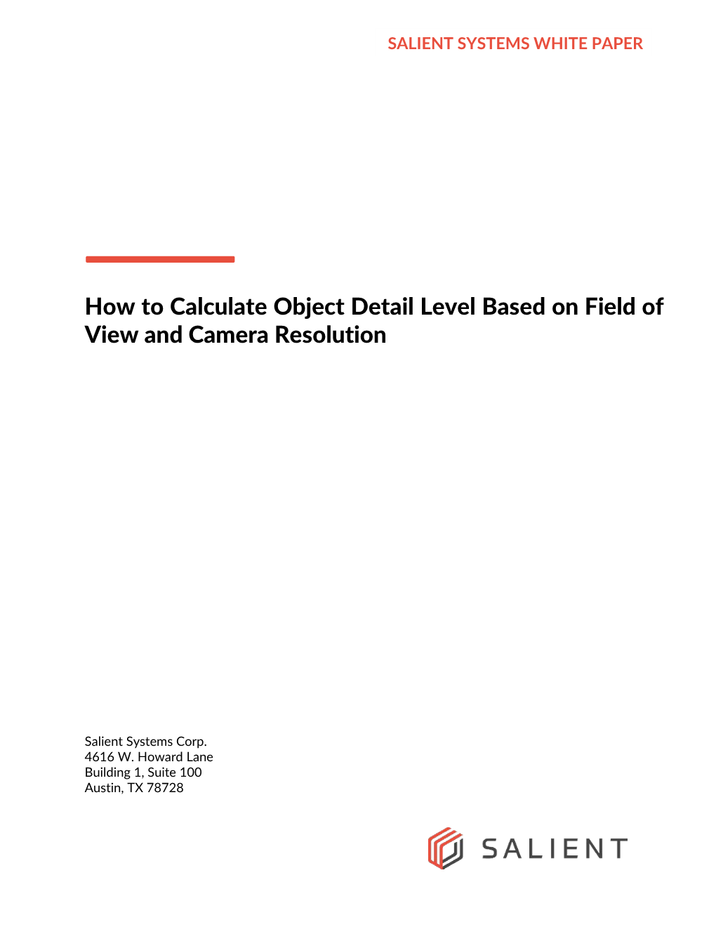 How to Calculate Object Detail Level Based on Field of View and Camera Resolution