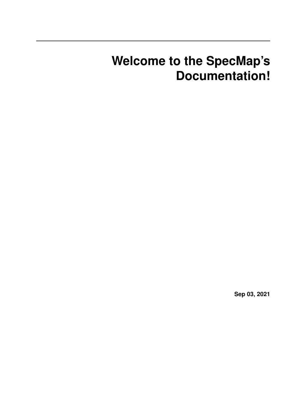 Welcome to the Specmap's Documentation!