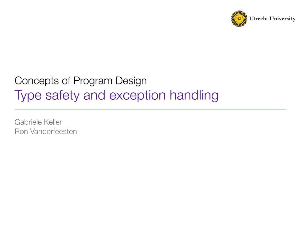 Type Safety and Exception Handling