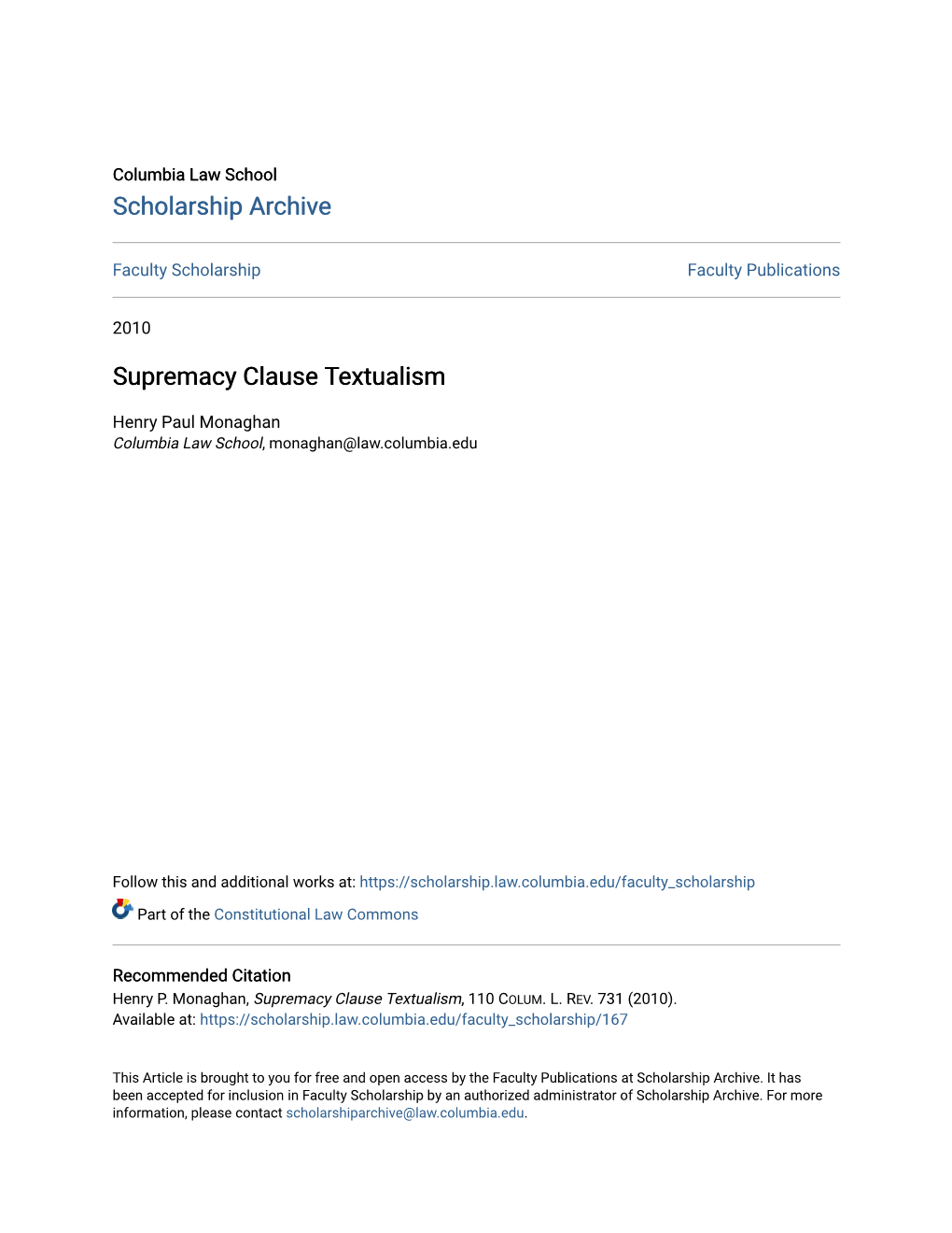 Supremacy Clause Textualism