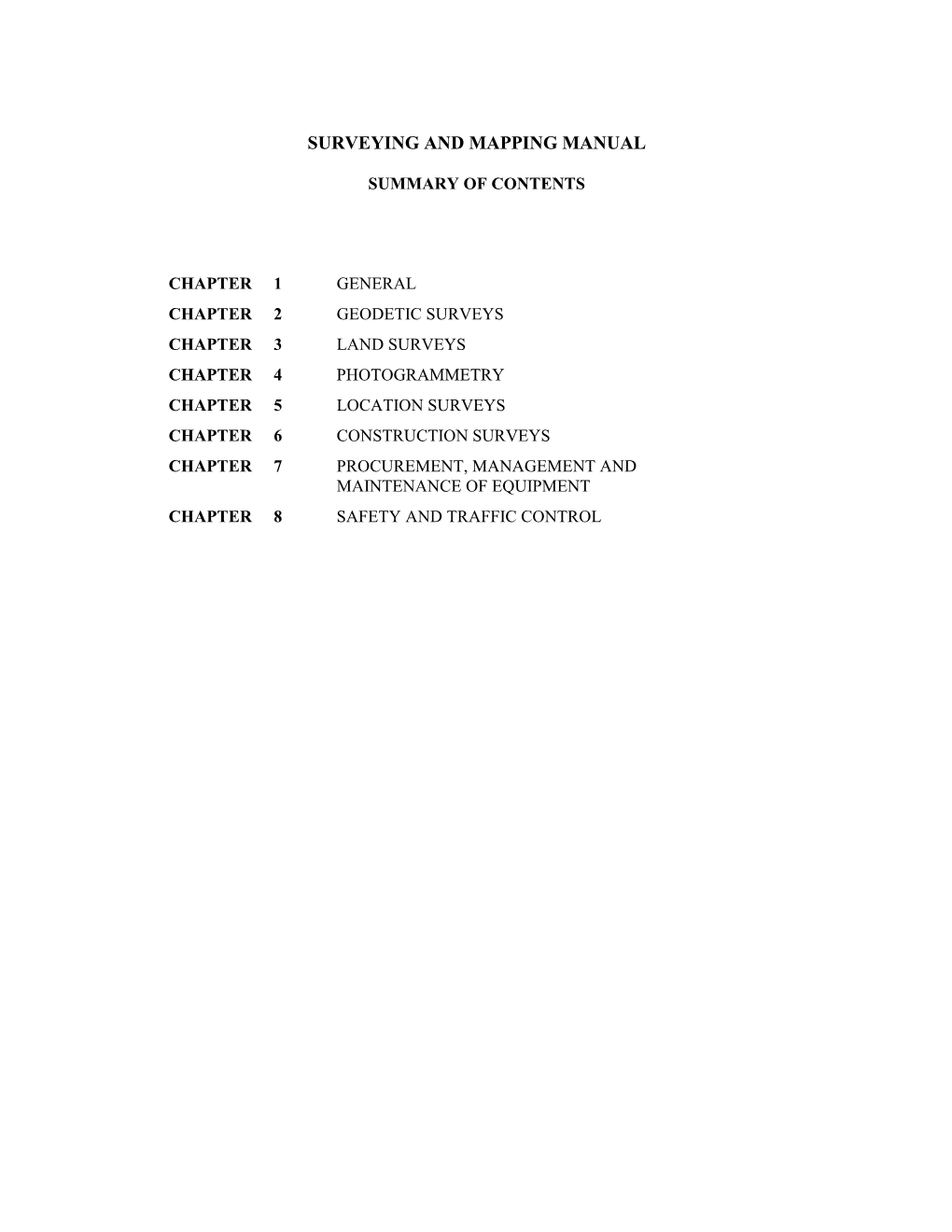 Surveying and Mapping Manual