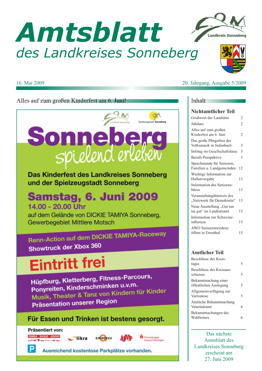 Amtsblatt Des Landkreises Sonneberg