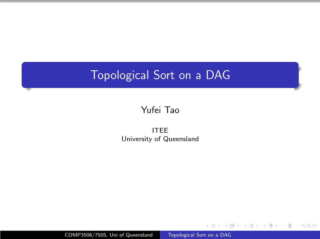 Topological Sort on a DAG