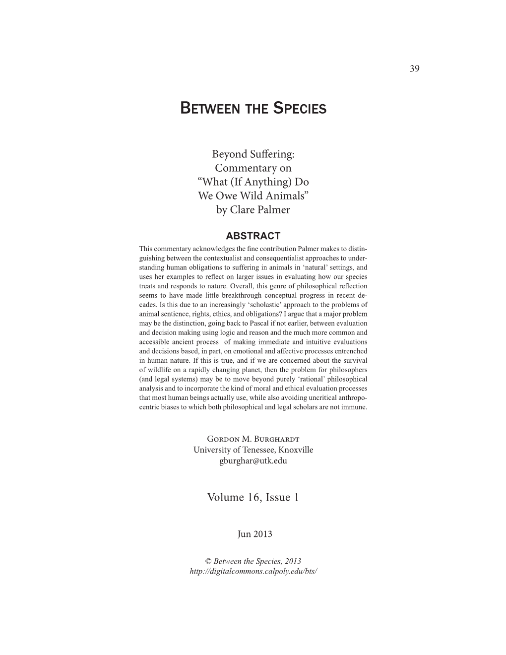 Beyond Suffering: Commentary on “What (If Anything) Do We Owe Wild Animals” by Clare Palmer