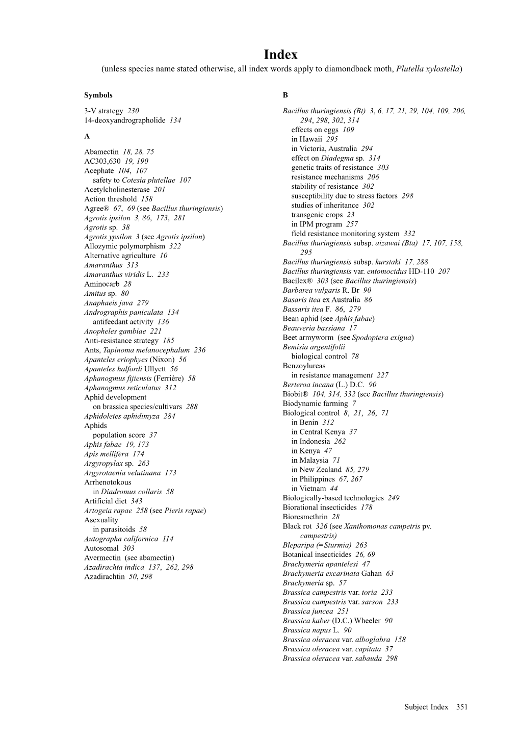 Subject Index