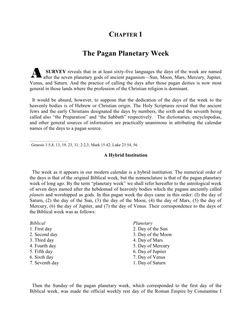 The Pagan Planetary Week