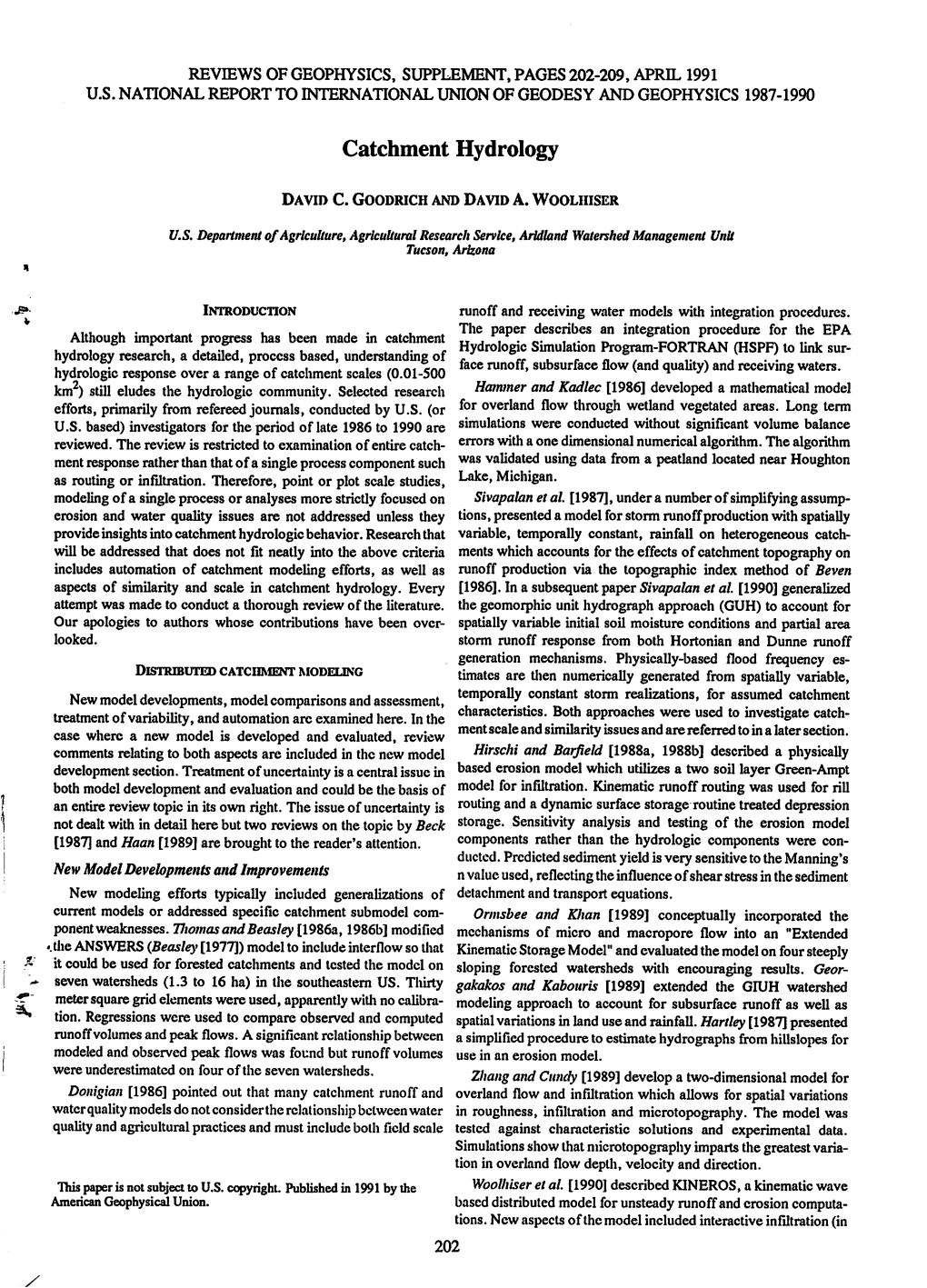 Catchment Hydrology