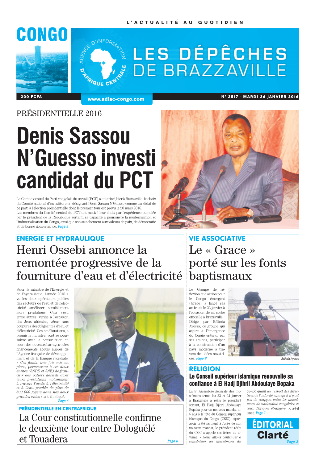 Denis Sassou N'guesso Investi Candidat Du