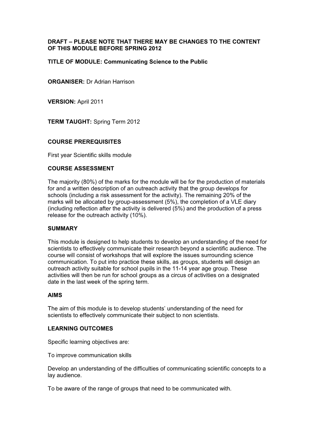 Module 012230: Pure & Applied Microbiology