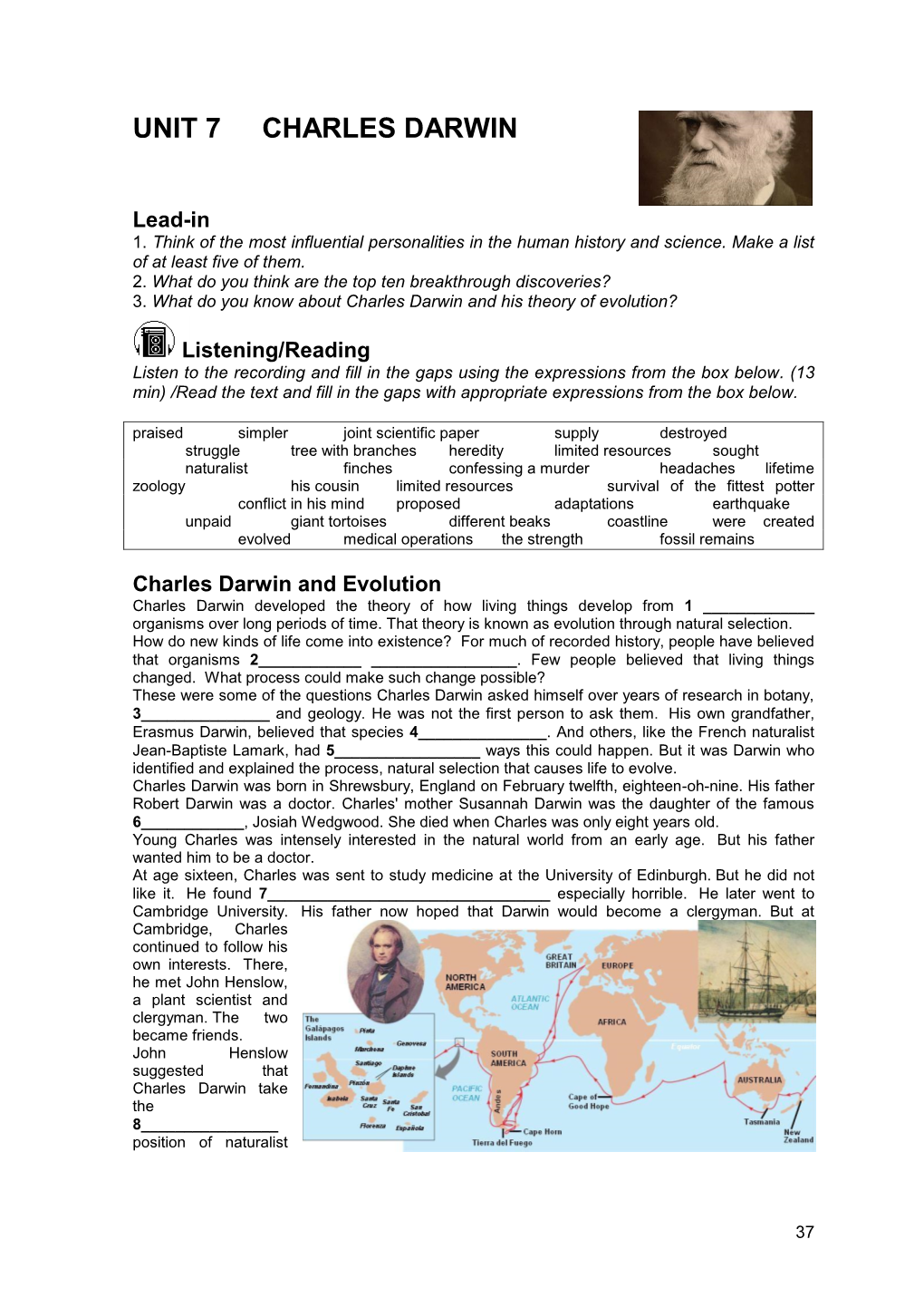 Unit 7 Charles Darwin