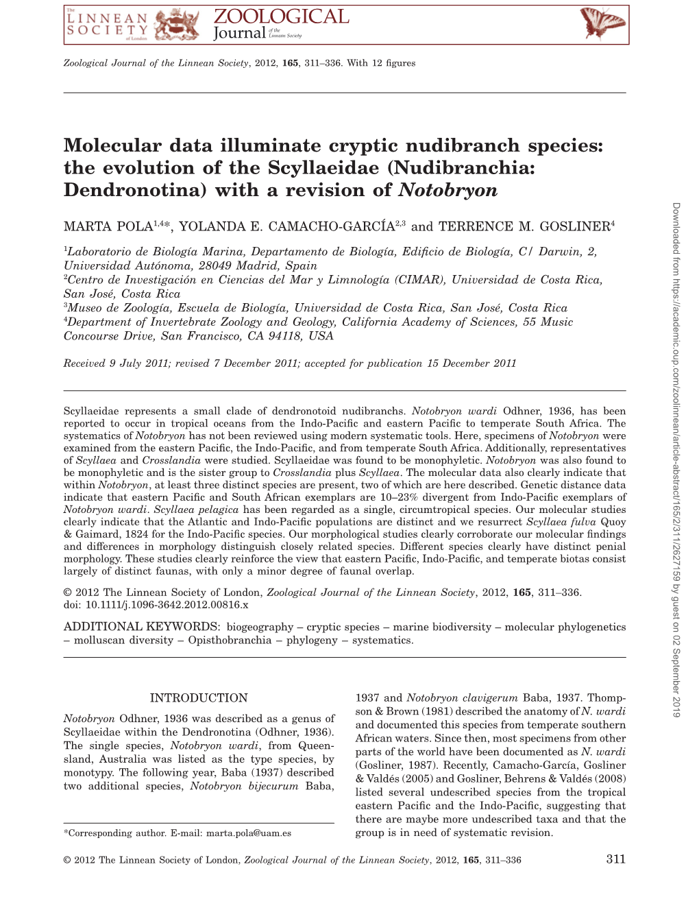 The Evolution of the Scyllaeidae