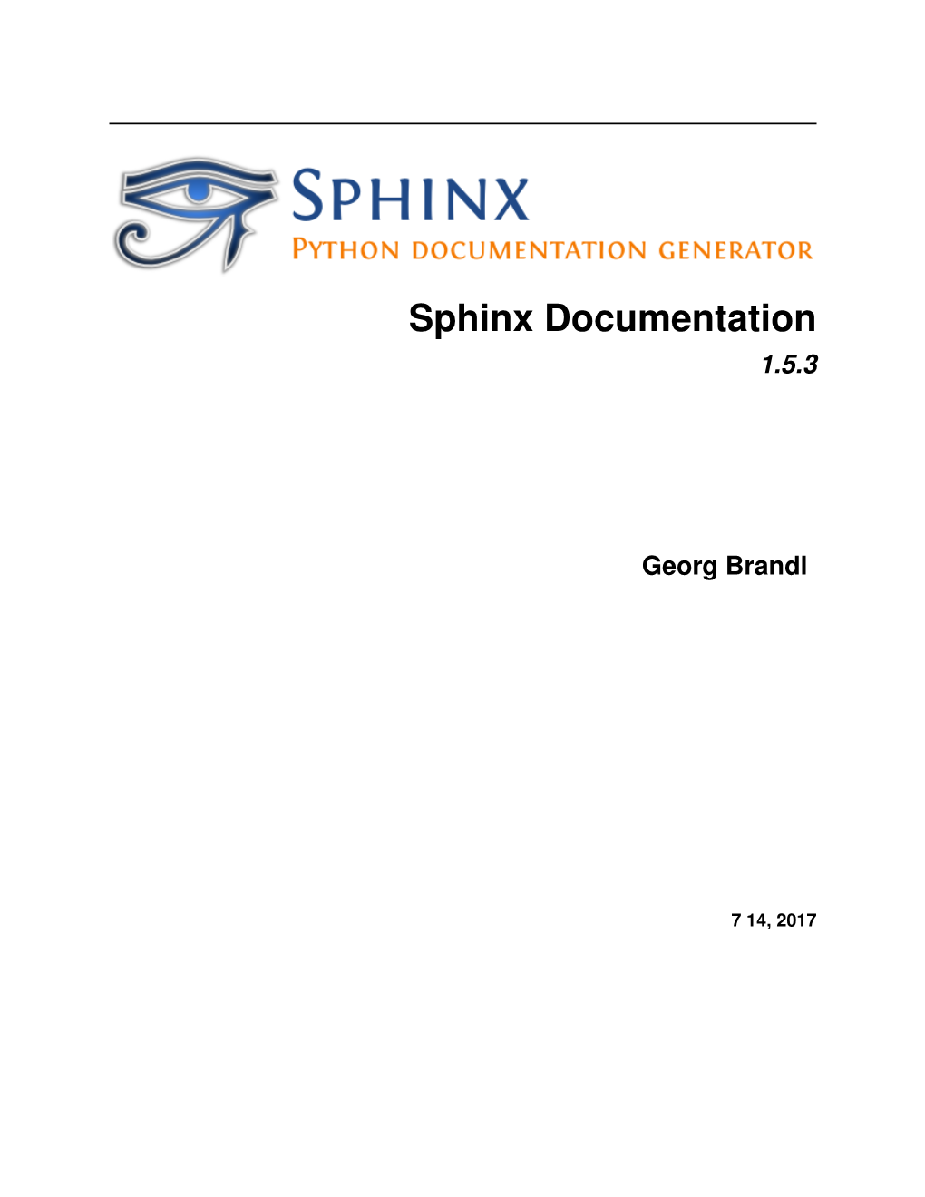 Sphinx Documentation 1.5.3