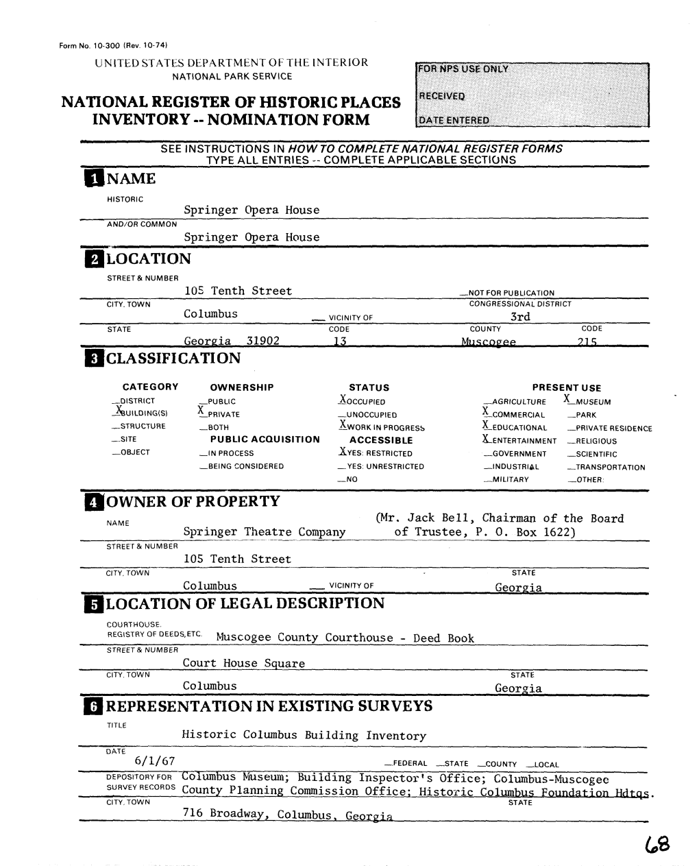 National Register of Historic Places Inventory - Nomination Form