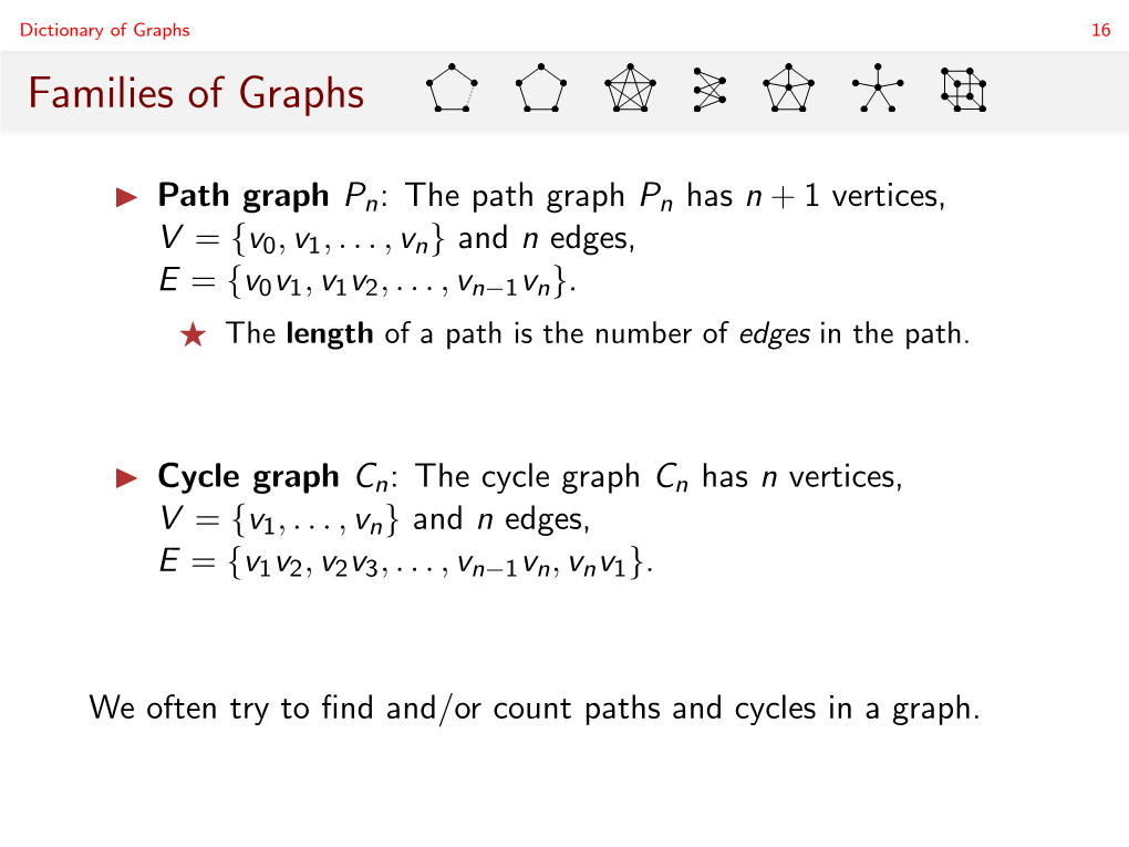 Families of Graphs