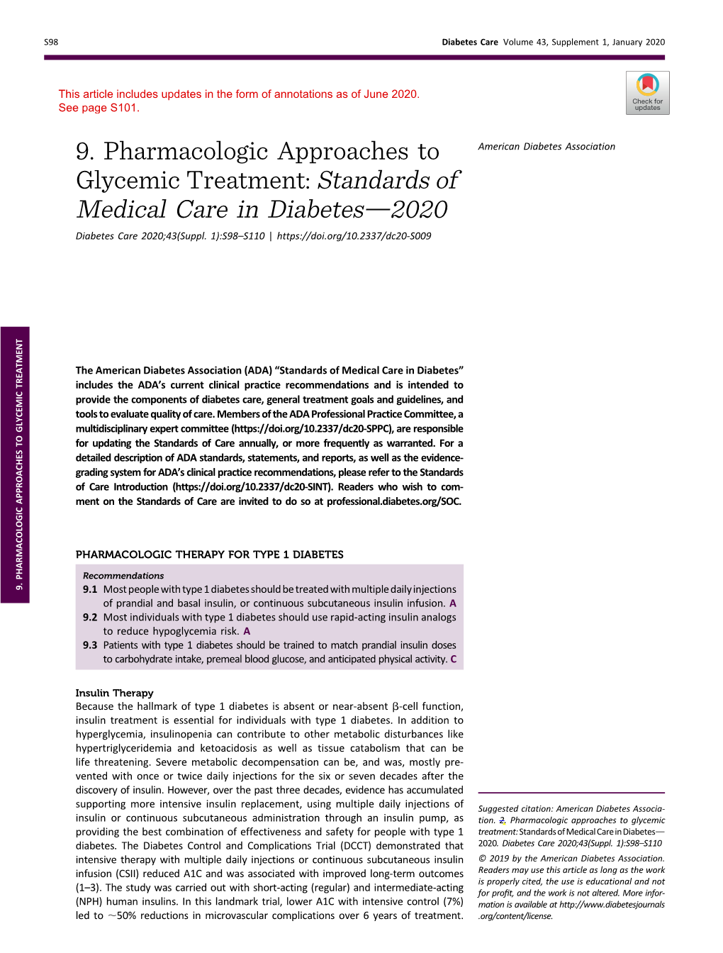 9. Pharmacologic Approaches to Glycemic Treatment
